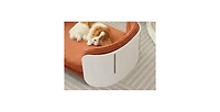 Aostirmotor Cat Couch Bed with Mattress Indoor Pet Sofa White Brown
