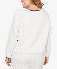 Ruby Rd. Plus Bubble Hem Fleck Knit Pullover Top