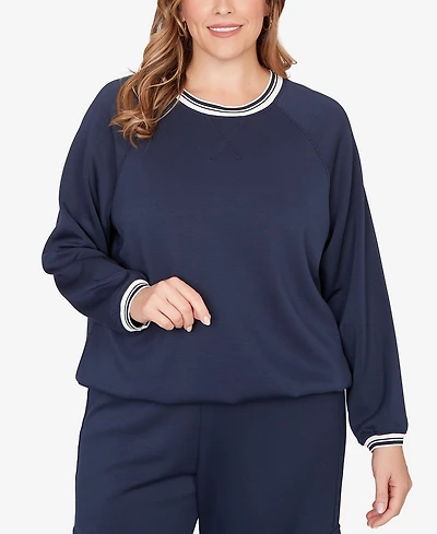 Ruby Rd. Plus Ultra Knit Bubble Hem Pullover Top