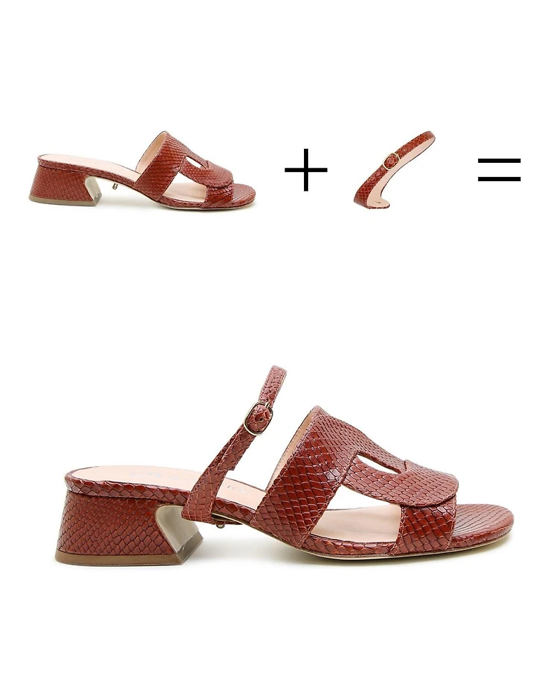 Alterre Women's Twiggy Brown Snake Customizable Loop Sandal