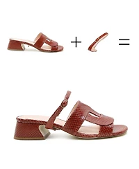 Alterre Women's Twiggy Brown Snake Customizable Loop Sandal