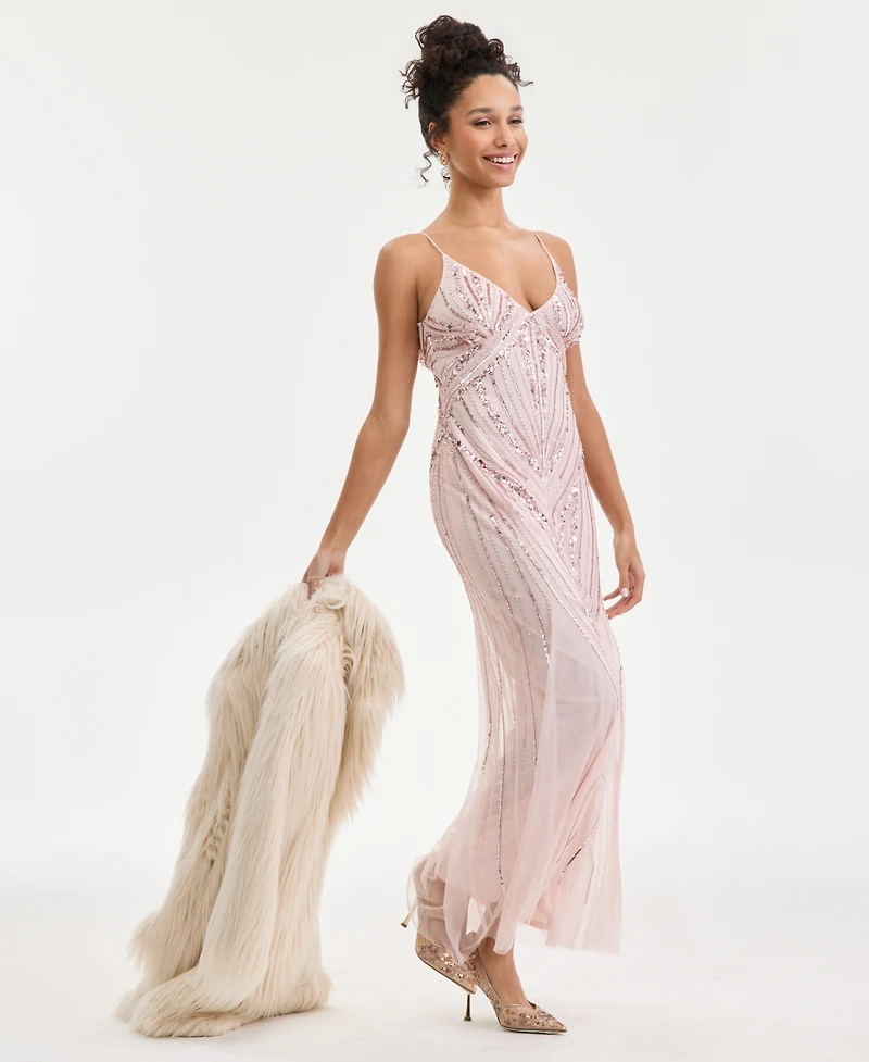 Jump Juniors' Beaded Evening Gown
