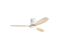 Sofucor 52-inch Modern White 3-Blade Flush Mount with Light and Remote Control