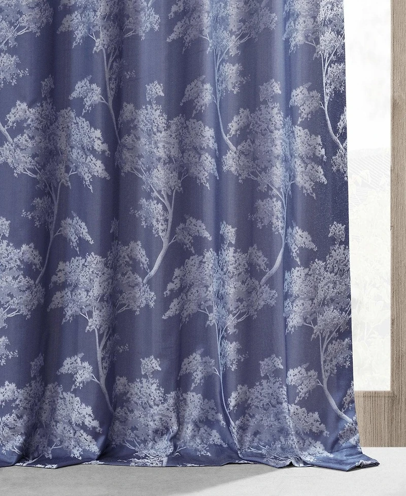 Half Price Drapes Sequoia Floral Faux Silk Jacquard Room Darkening Curtain