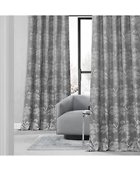 Half Price Drapes Sequoia Floral Faux Silk Jacquard Room Darkening Curtain
