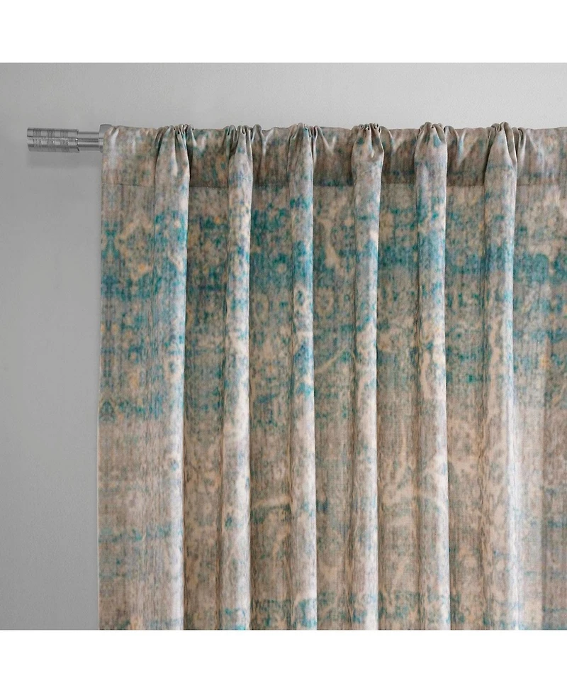 Half Price Drapes River Abstract Textured Printed Cotton Curtain