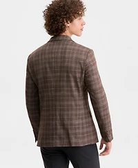 Men's Plaid Notch-Lapel Slim-Fit Sport Coat