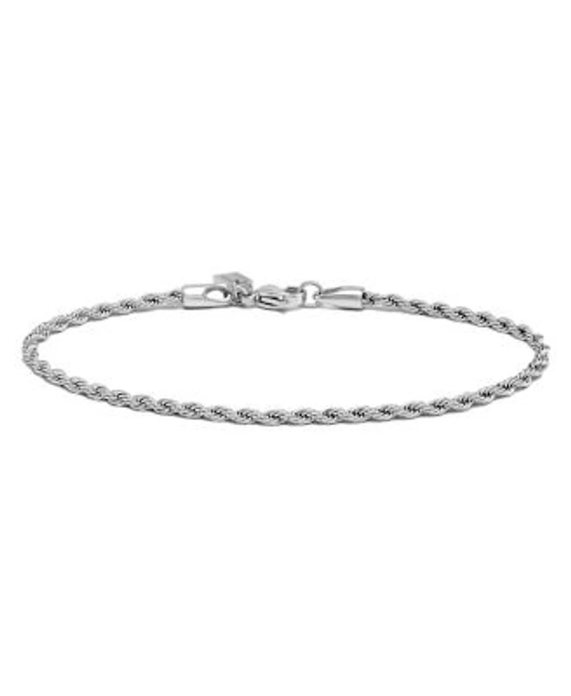 Rope Bracelet 3mm Silver Large Without Engraving