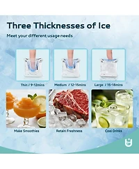 Euhomy 33-lb Ice Storage Capacity 100-lb Ice Per day Cubed Ice Maker (Black)