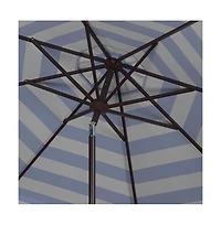 Safavieh Maui Single Scallop Striped 9Ft Crank Push Button Tilt Umbrella