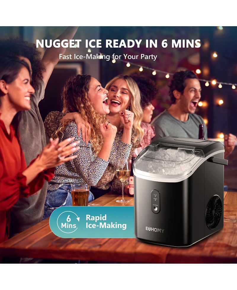 Euhomy 34-lb Ice Per day Countertop or portable Nugget/Pebble Ice Maker ( Black )