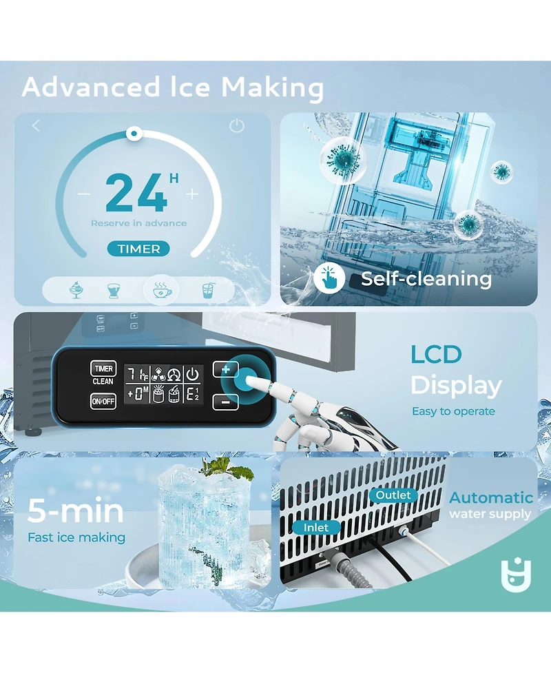 Euhomy 200-lb Ice Per day Cubed Ice Maker ( Black )