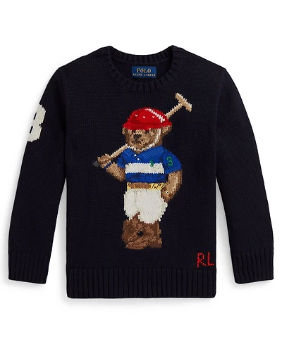 Polo Ralph Lauren Boys 2T-7 Bear Crewneck Sweater