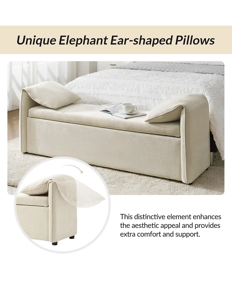 Hulala Home Mid-century Modern Lydia Storage Bench with Solid Wood Legs