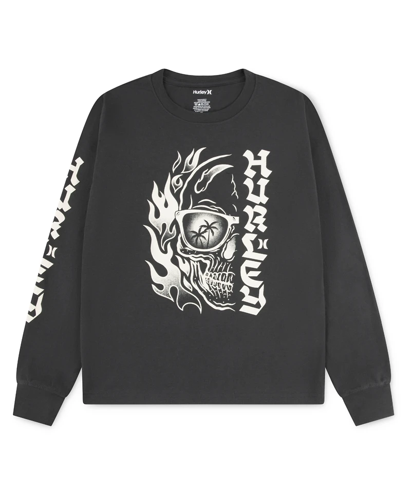 Hurley Boys 8-20 Skull Split Long-Sleeve T-Shirt