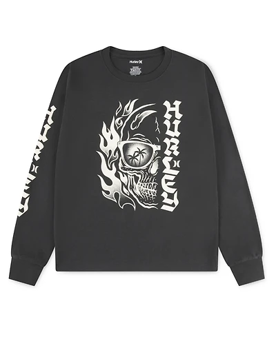 Hurley Boys 8-20 Skull Split Long-Sleeve T-Shirt