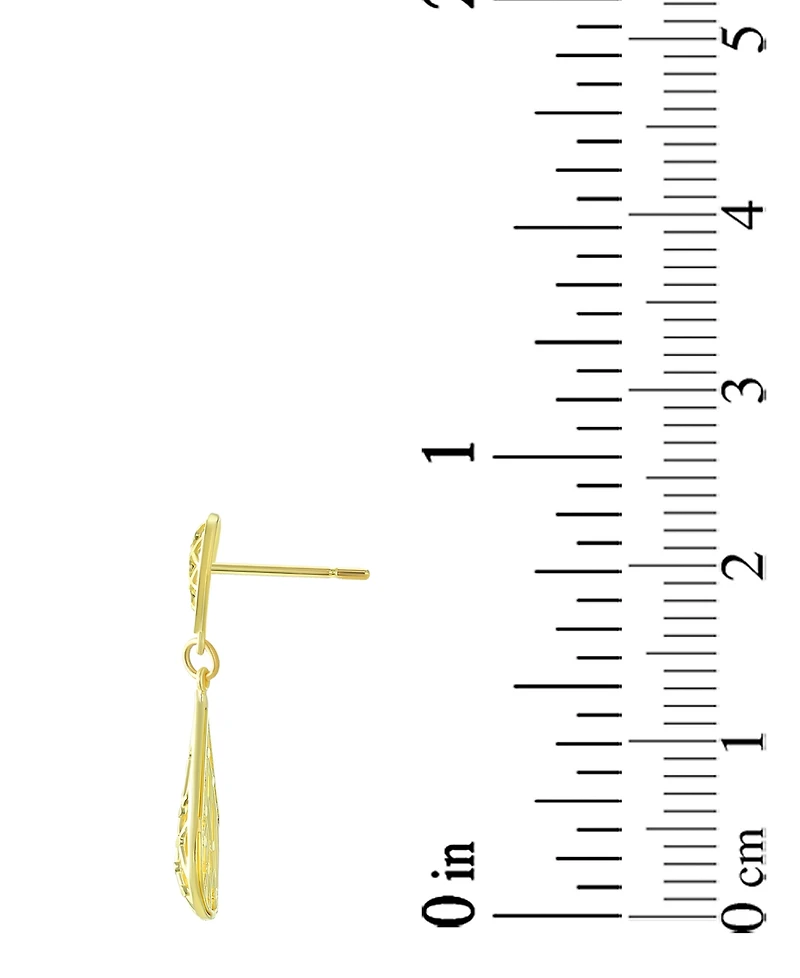 Macy's Intricate Filigree Dangle Drop Earrings in 10k Yellow Gold