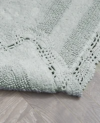 Laura Ashley Crochet Reversible Cotton 2-Pc. Bath Rug Set