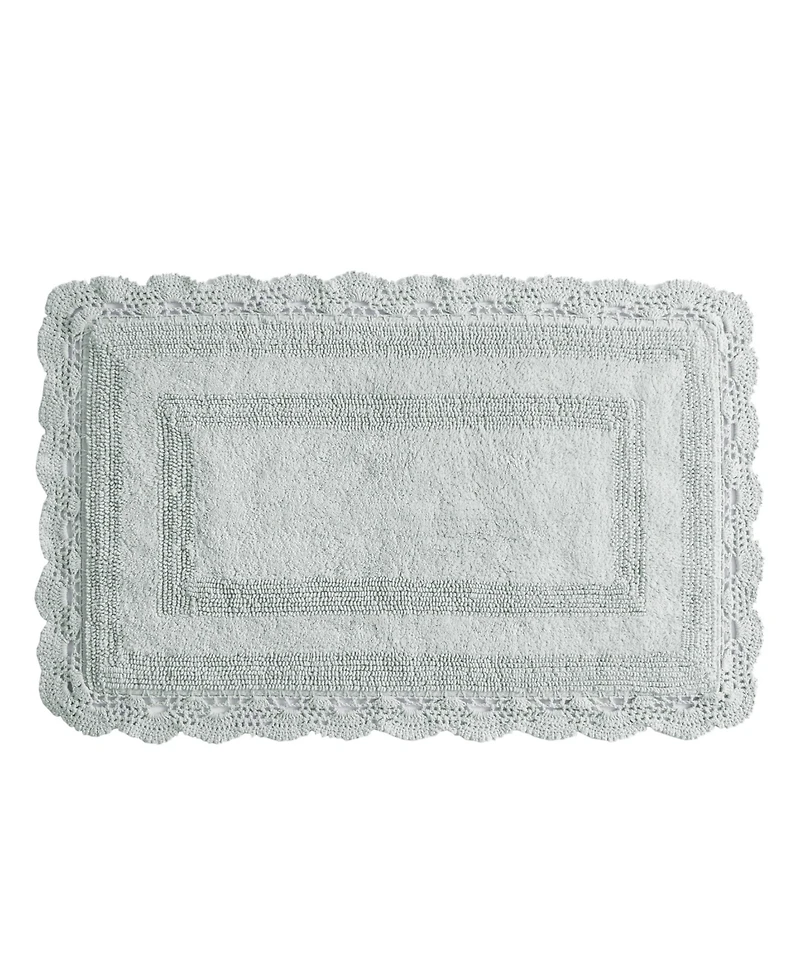 Laura Ashley Crochet Reversible Cotton Bath Rug, 17" x 24"