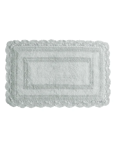 Laura Ashley Crochet Reversible Cotton Bath Rug, 17" x 24"