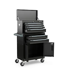 Sugift 6-Drawer Rolling Tool Storage Chest Cabinet with Universal Wheels and Hooks