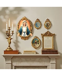 LuxenHome Blessed Virgin Mary Wall Plaque, Oval Religious Decor for Home & Prayer Space