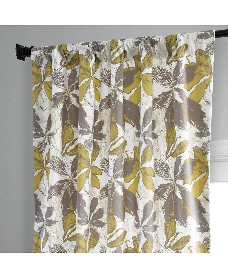 Half Price Drapes Sunny Day Floral Printed Cotton Room Darkening Curtain