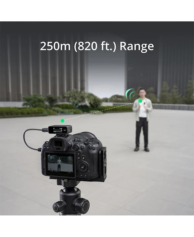 Dji Mic 2.4GHz Compact Digital Wireless Microphone System/Recorder for Camera & Smartphone with TASL500 Lavalier Microphone