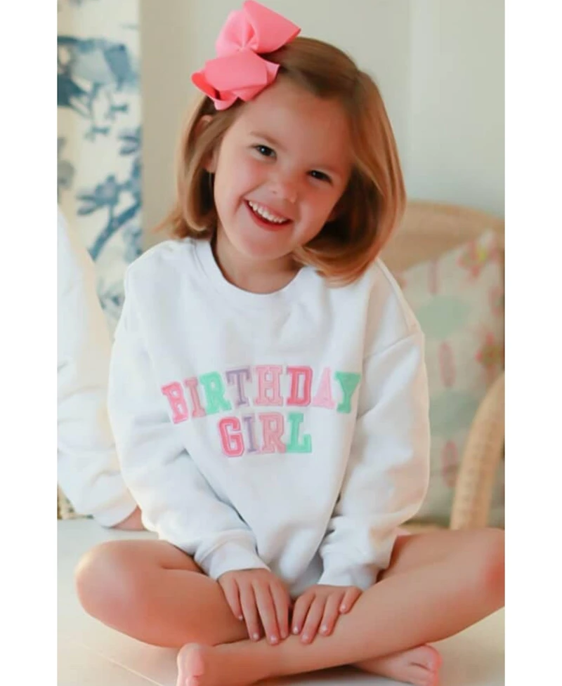 Bits & Bows Little/Big Girls Birthday Girl Sweatshirt