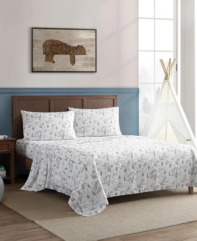 Eddie Bauer Big Foot Hiking Trip Microfiber 4-Pc. Sheet Set, Queen
