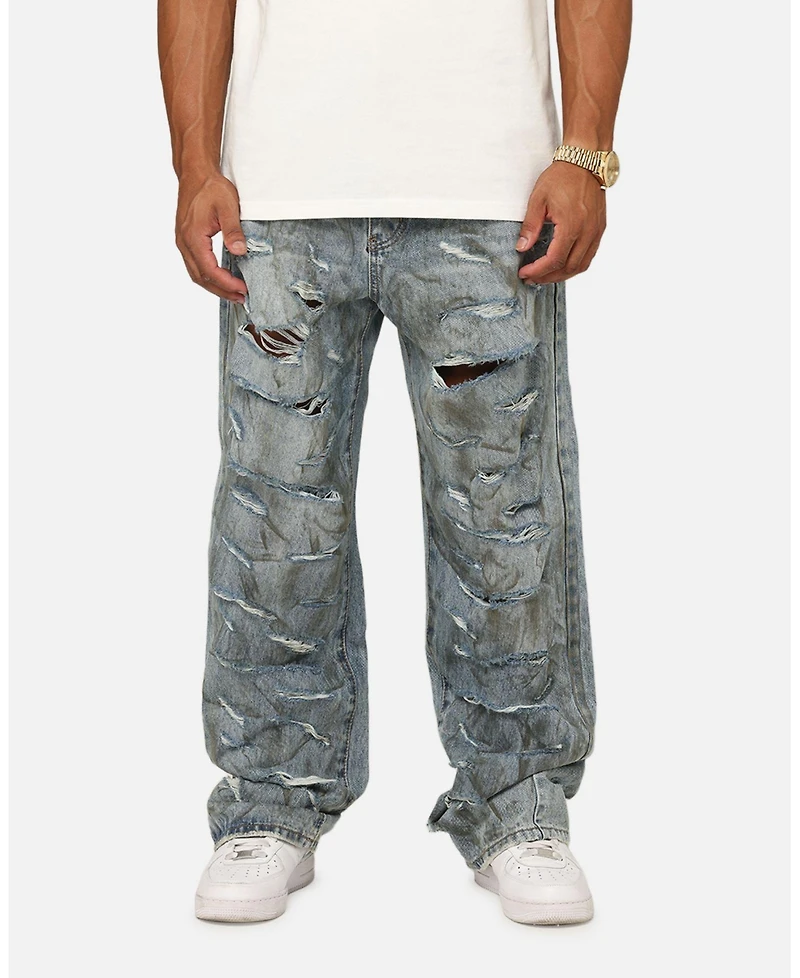 Loiter Men's Ultra Baggy Thrashed Denim