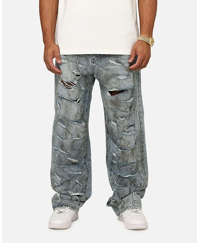 Loiter Men's Ultra Baggy Thrashed Denim