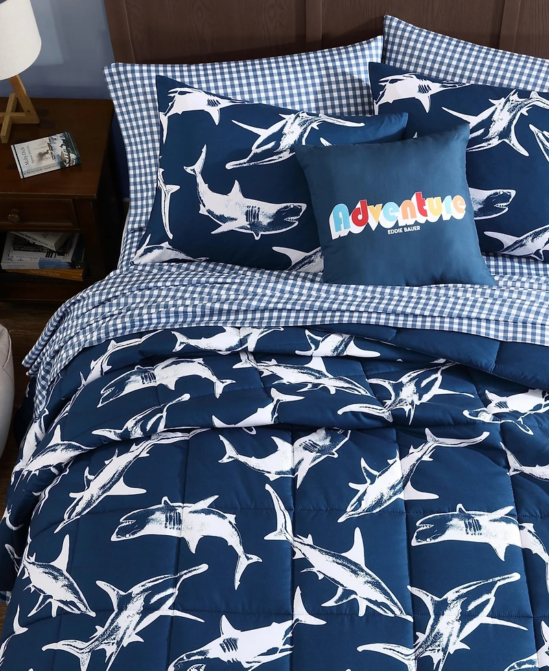 Eddie Bauer Vinny and Shark Friends Microfiber 4-Pc. Comforter Set, Full/Queen