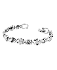 American West Jewelry Sterling Silver Concha Link Bracelet, Size Small to Large