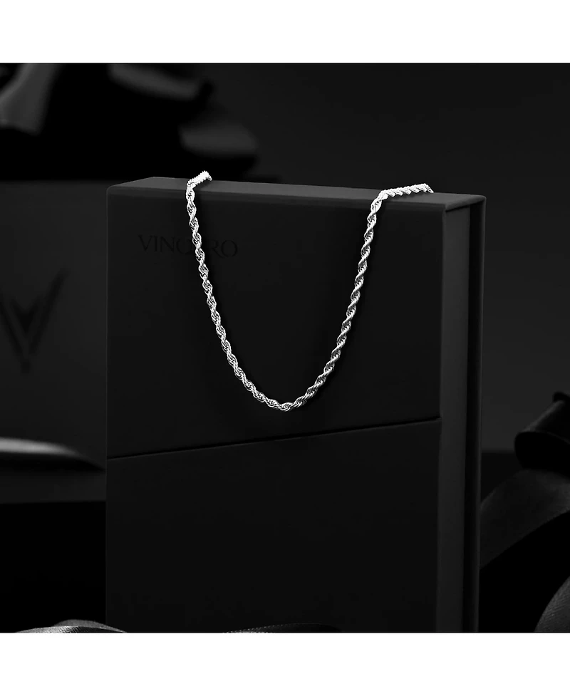 Vincero Rope Necklace - 3mm - Silver 21" - Without Engraving