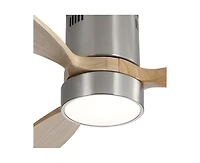 Sofucor 52-inch Modern Sand Nickel 3-Blade Flush Mount with Light and Remote Control