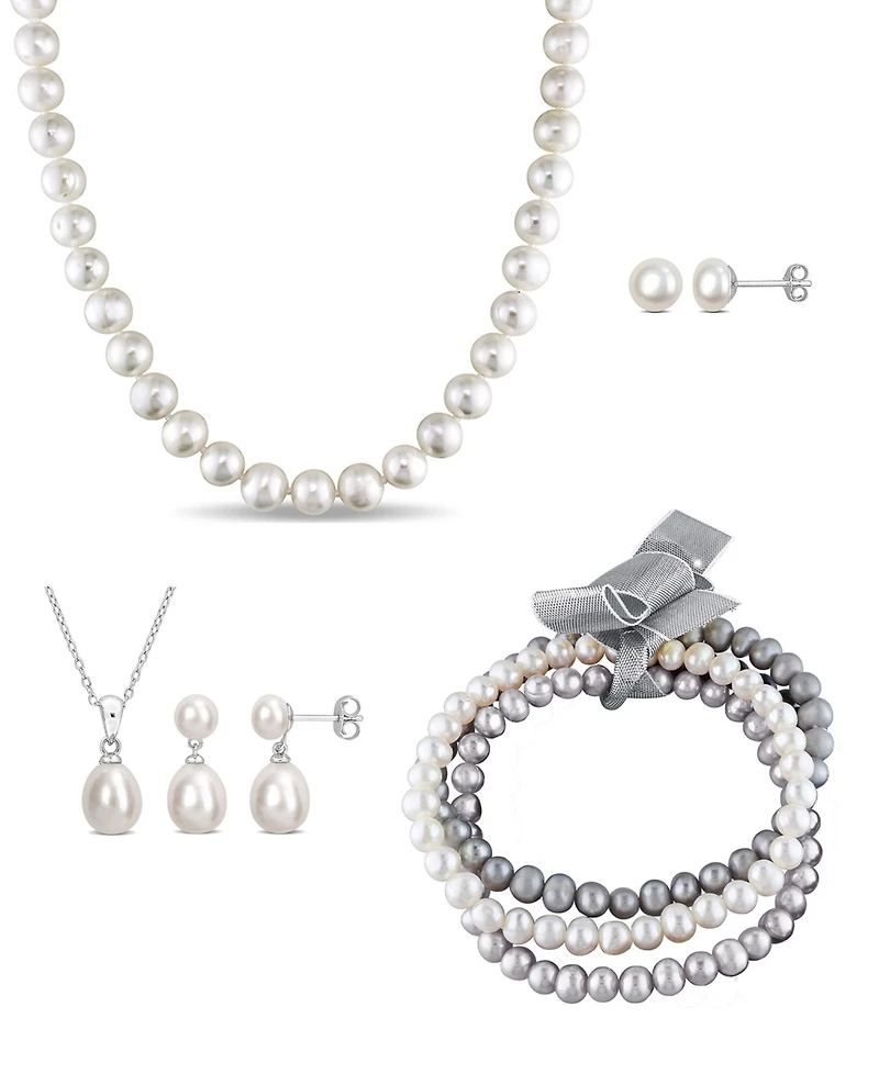 Macy's 5-Pc. Freshwater Pearl Jewelry Set in Sterling Silver