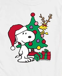 Airwaves Men's Snoopy and Christmas Tree Graphic T-Shirt