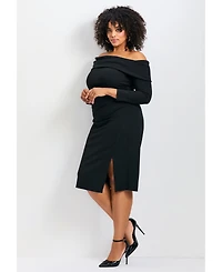 Avenue Women's Collette Off Shoulder Gathered Waist Dress