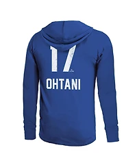 Majestic Threads Men's Shohei Ohtani Royal Los Angeles Dodgers 2025 World Series Name Number Lightweight Long Sleeve Hooded T-Shirt