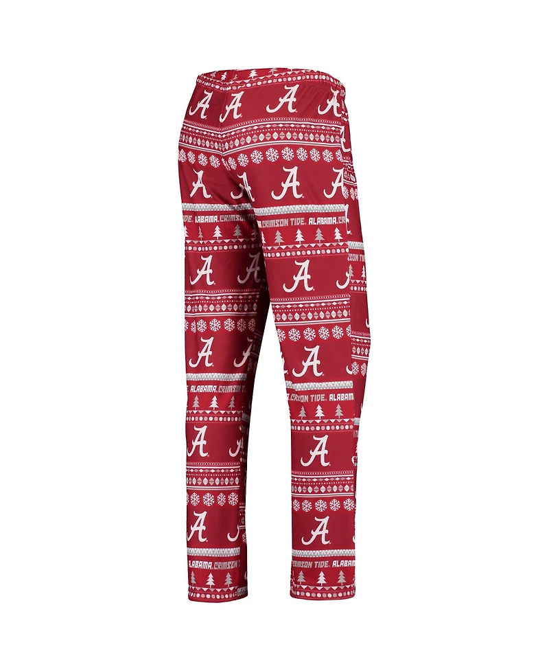 Concepts Sport Women's 2-Piece Crimson Alabama Tide Holiday Long Sleeve Top and Pants Sleep Set