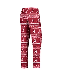Concepts Sport Women's 2-Piece Crimson Alabama Tide Holiday Long Sleeve Top and Pants Sleep Set
