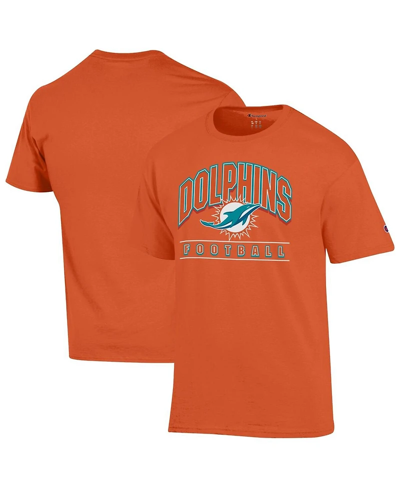 Champion Men's Orange Miami Dolphins Football T-Shirt