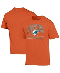 Champion Men's Orange Miami Dolphins Football T-Shirt