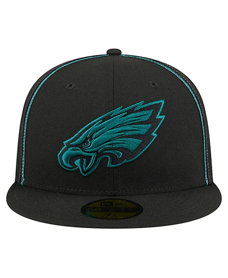 New Era Men's Black Philadelphia Eagles Soutache 59FIFTY Fitted Hat