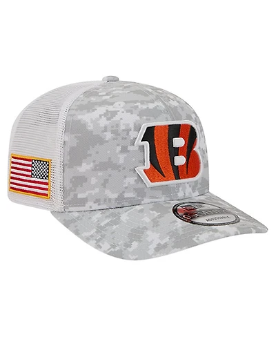 New Era Men's Gray Cincinnati Bengals Salute to Service Fan Pack 9SEVENTY Trucker Adjustable Hat