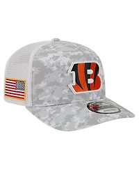 New Era Men's Gray Cincinnati Bengals Salute to Service Fan Pack 9SEVENTY Trucker Adjustable Hat