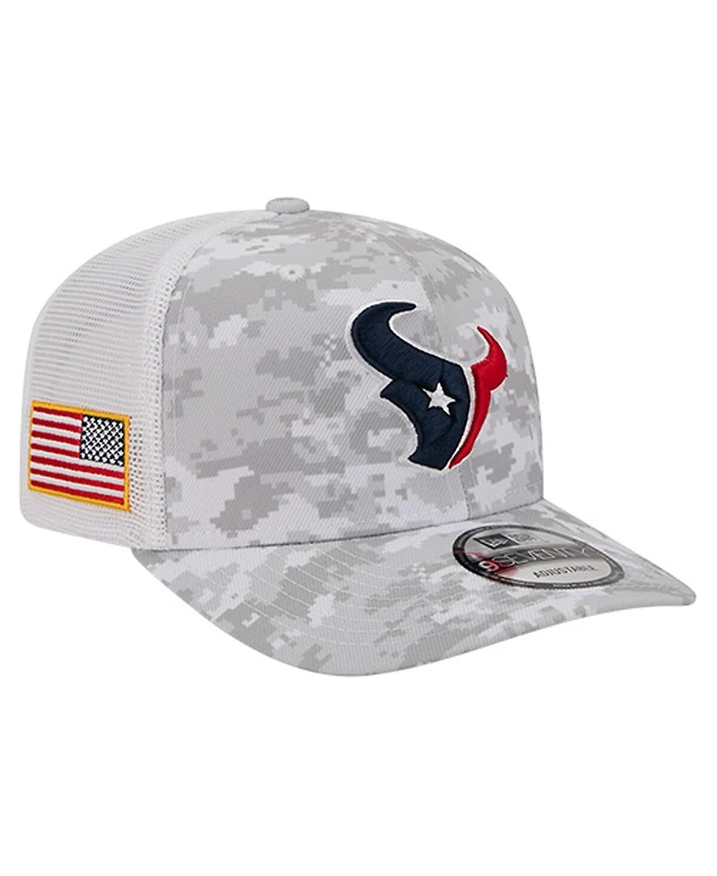 New Era Men's Gray Houston Texans Salute to Service Fan Pack 9SEVENTY Trucker Adjustable Hat
