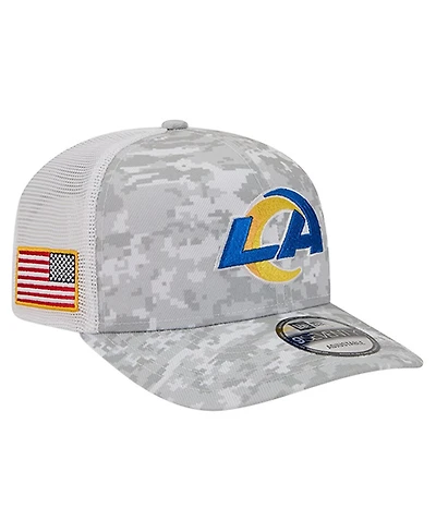 New Era Men's Gray Los Angeles Rams Salute to Service Fan Pack 9SEVENTY Trucker Adjustable Hat