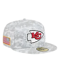 New Era Men's Gray Kansas City Chiefs 2025 Salute to Service Fan Pack 59FIFTY Fitted Hat
